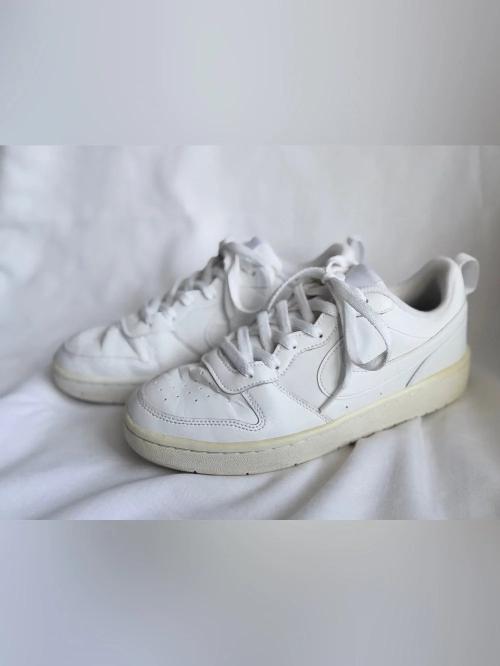 Nike Kids White Low-Top Sneakers with Ivory Sole